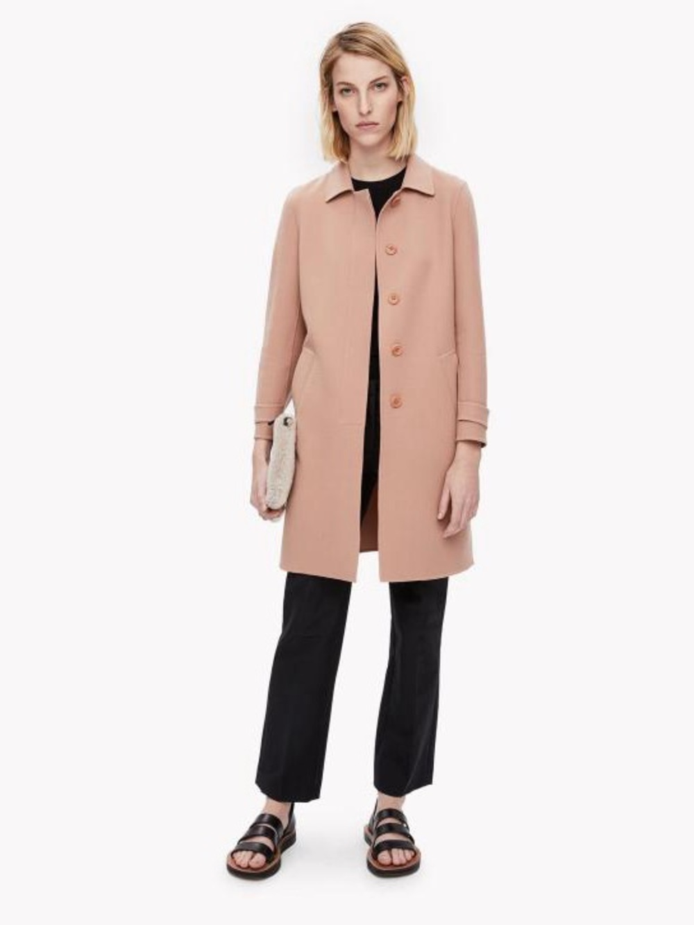 Theory Women's Dusty Rose Single-Breasted Trench Coat Spring Jacket